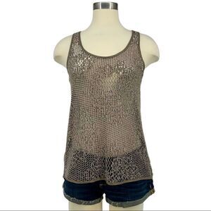 NWOT THE LIMITED Metallic Crochet Tank Top